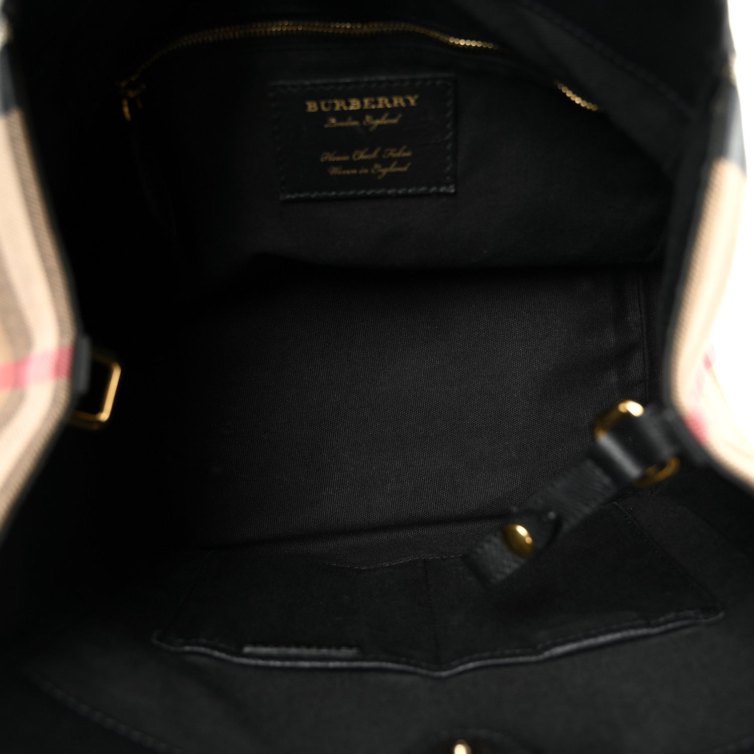 Burberry Grainy Calfskin House Check Small Canterbury Black 5 of 12