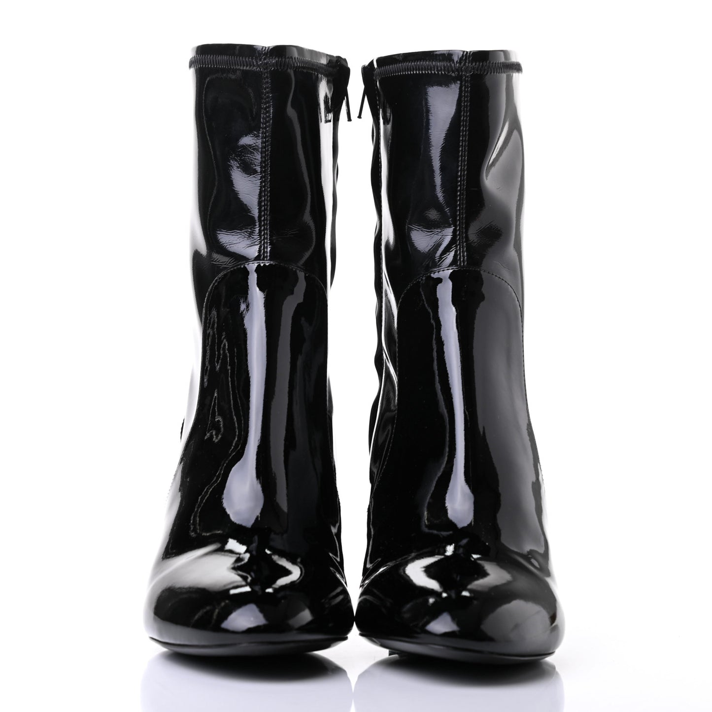 Patent Silhouette Ankle Boots 40 Black
