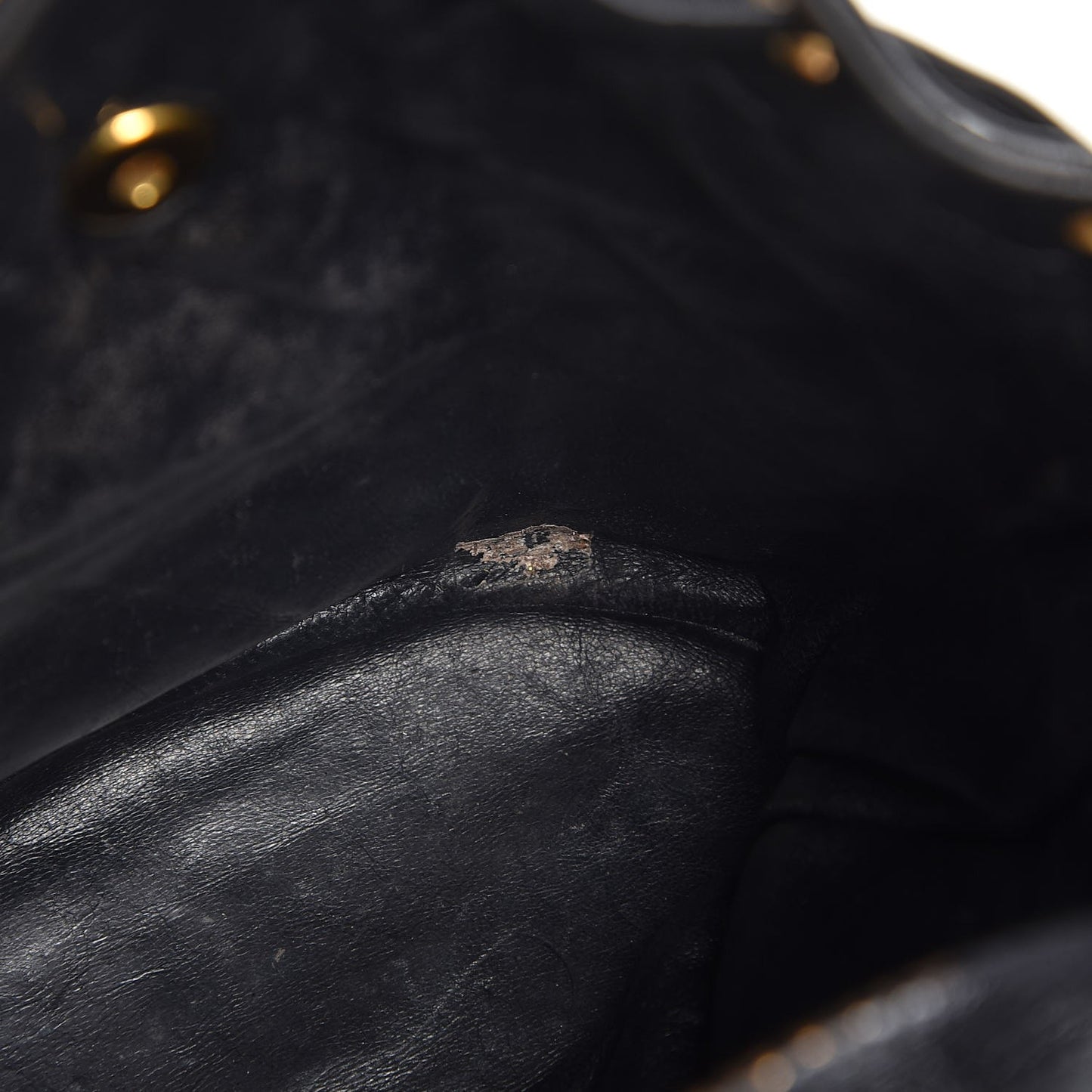 Lambskin Quilted Drawstring Backpack Black