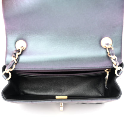Chanel Iridescent Lambskin Quilted Mini Rectangular Flap Black 5 of 13