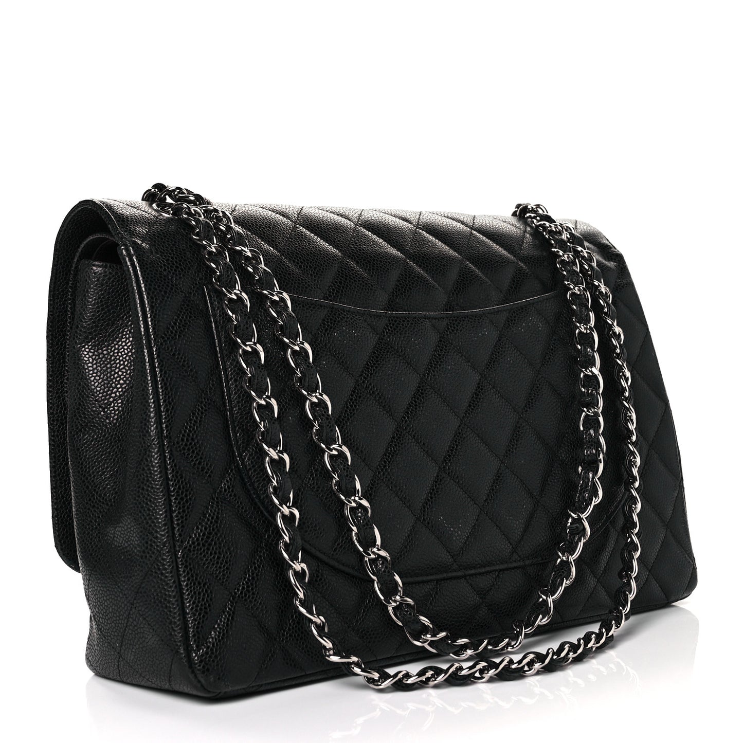 Caviar Quilted Maxi Double Flap Black