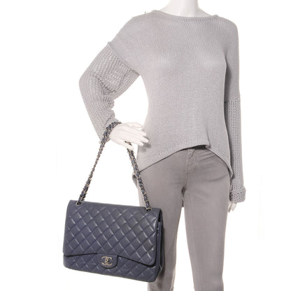 Chanel Lambskin Quilted Maxi Double Flap Purple 2 of 9