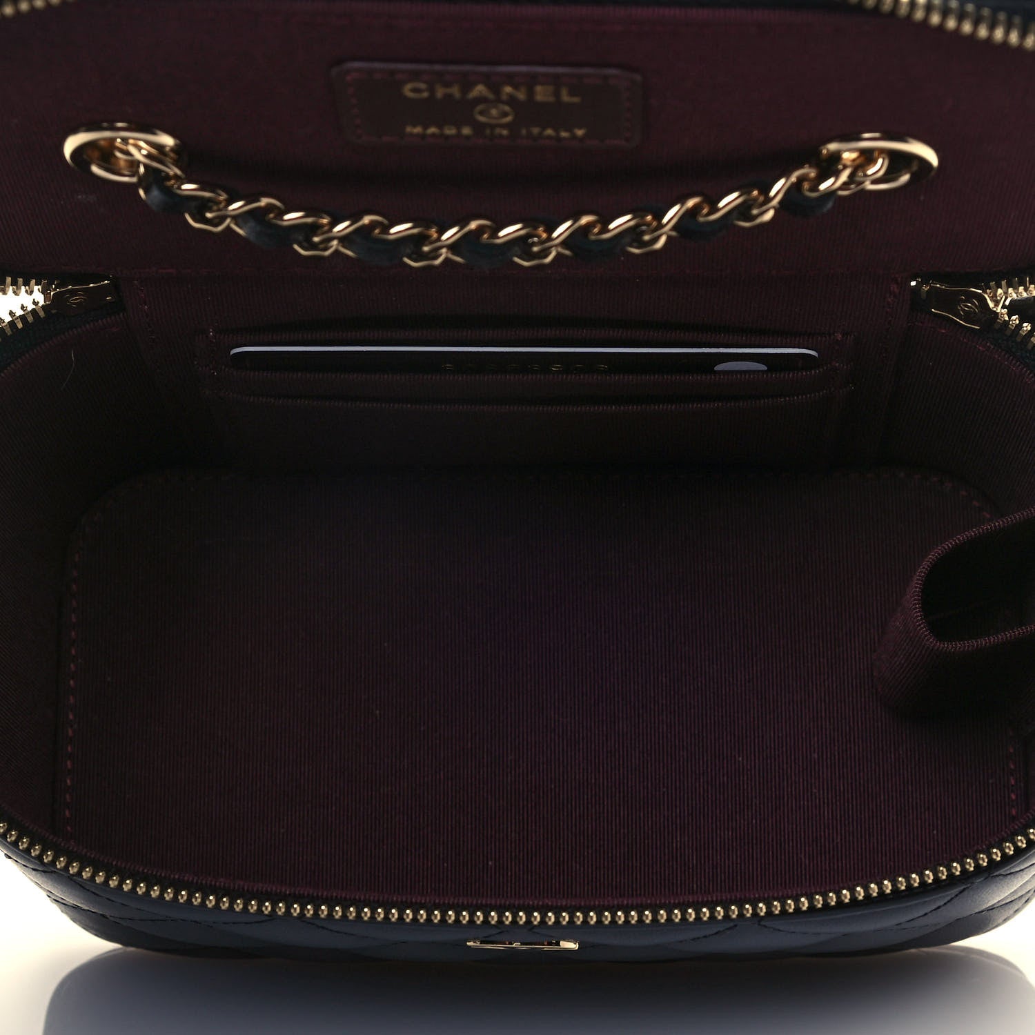 Chanel Lambskin Quilted Small Vanity Case With Chain Black 5 of 10