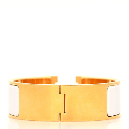 Hermes Enamel Wide Clic Clac H Bracelet PM White 3 of 5