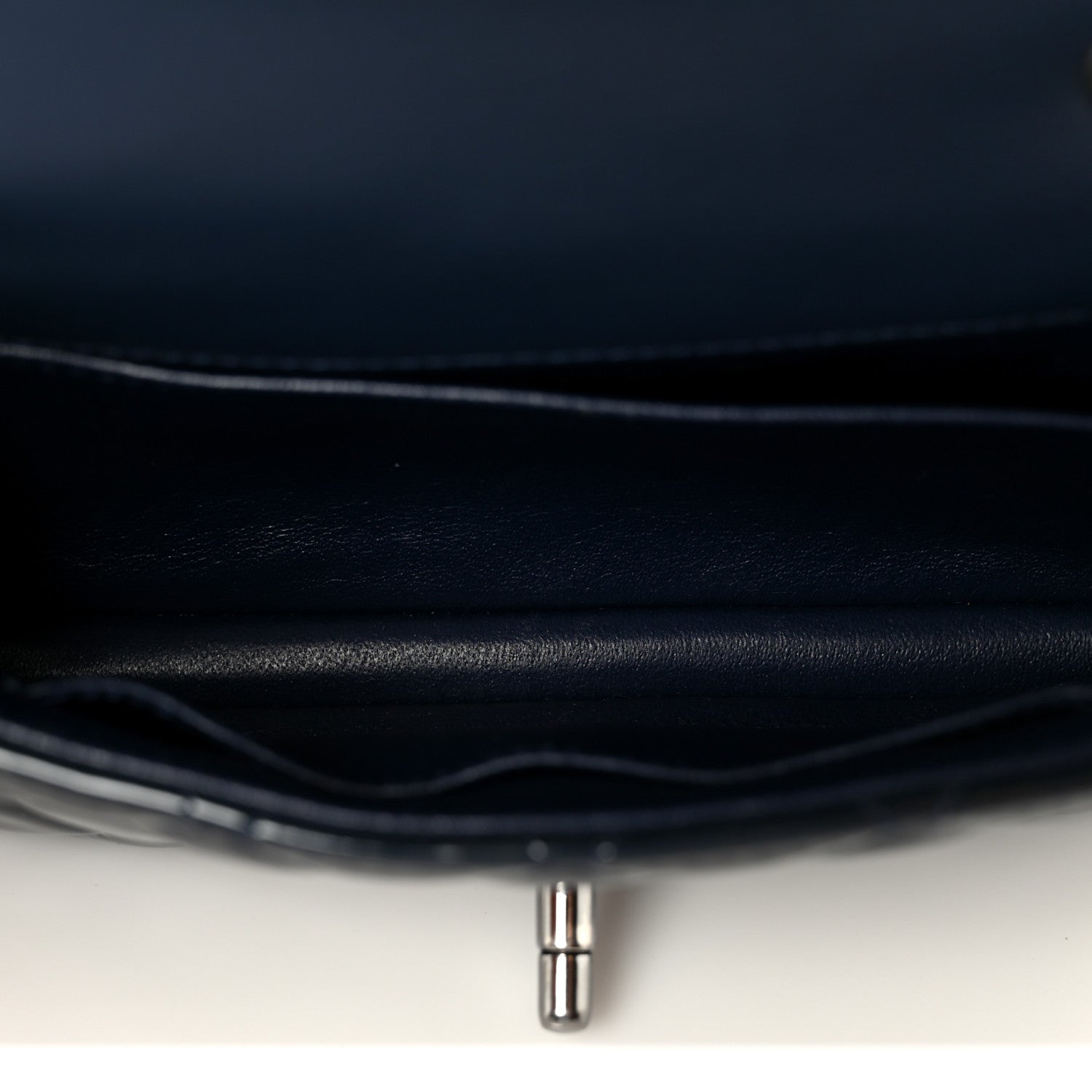 Chanel Patent Calfskin Quilted Extra Mini Rectangular Flap Navy Blue 5 of 12