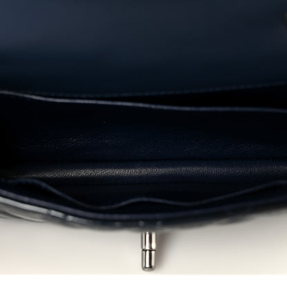 Chanel Patent Calfskin Quilted Extra Mini Rectangular Flap Navy Blue 5 of 12