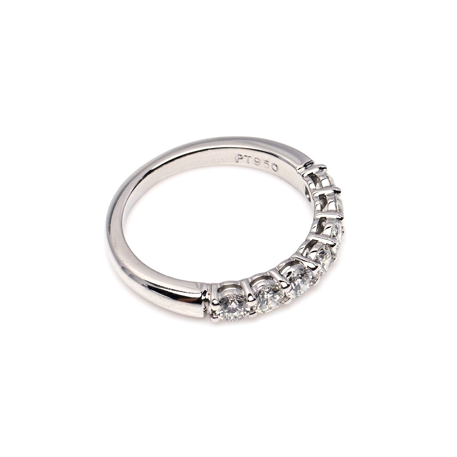 Tiffany Platinum Diamond .57ct 3mm Half Circle Embrace Band Ring 49 4.75 6 of 8