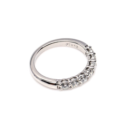 Tiffany Platinum Diamond .57ct 3mm Half Circle Embrace Band Ring 49 4.75 6 of 8