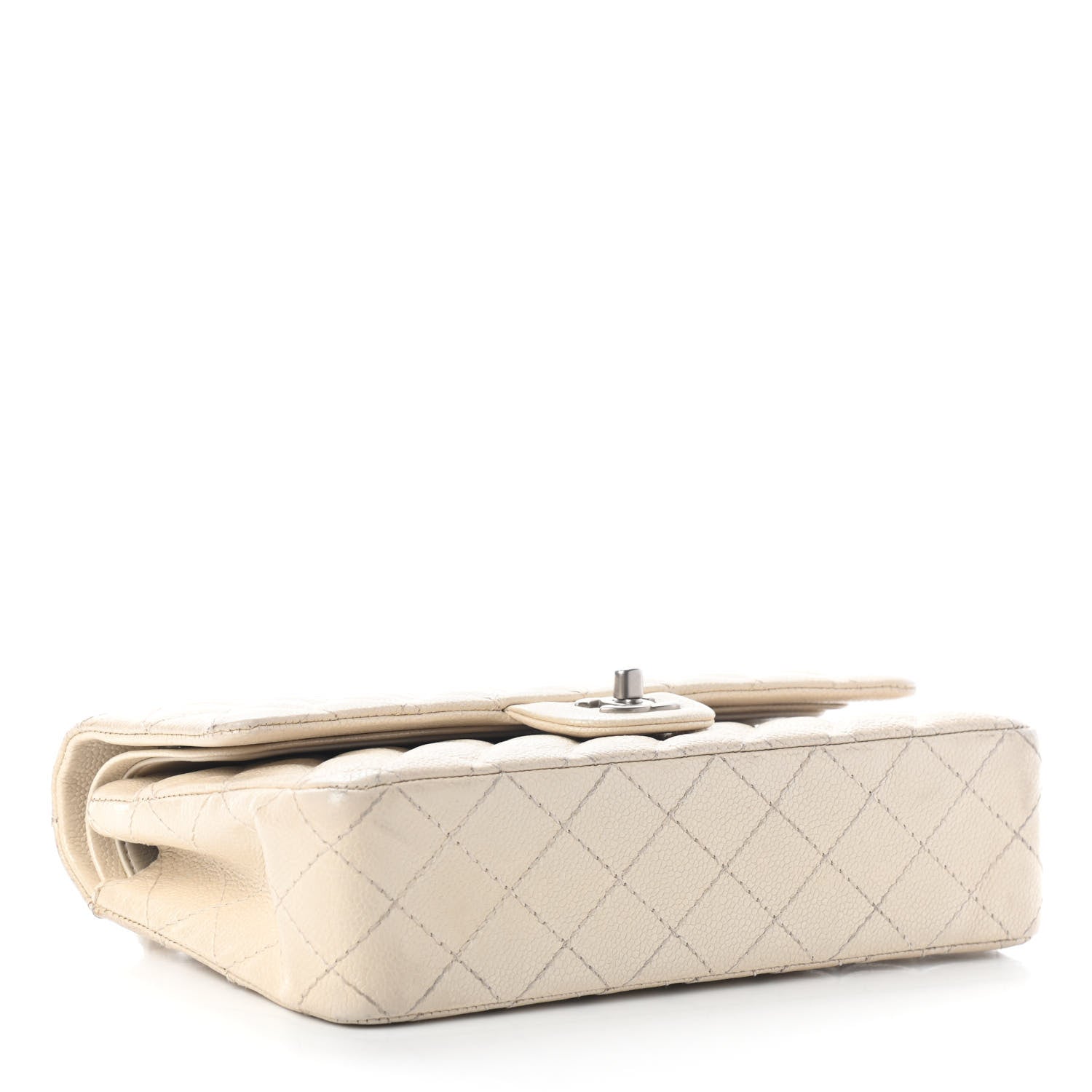 Chanel Iridescent Caviar Quilted Medium Double Flap Beige 4 of 10