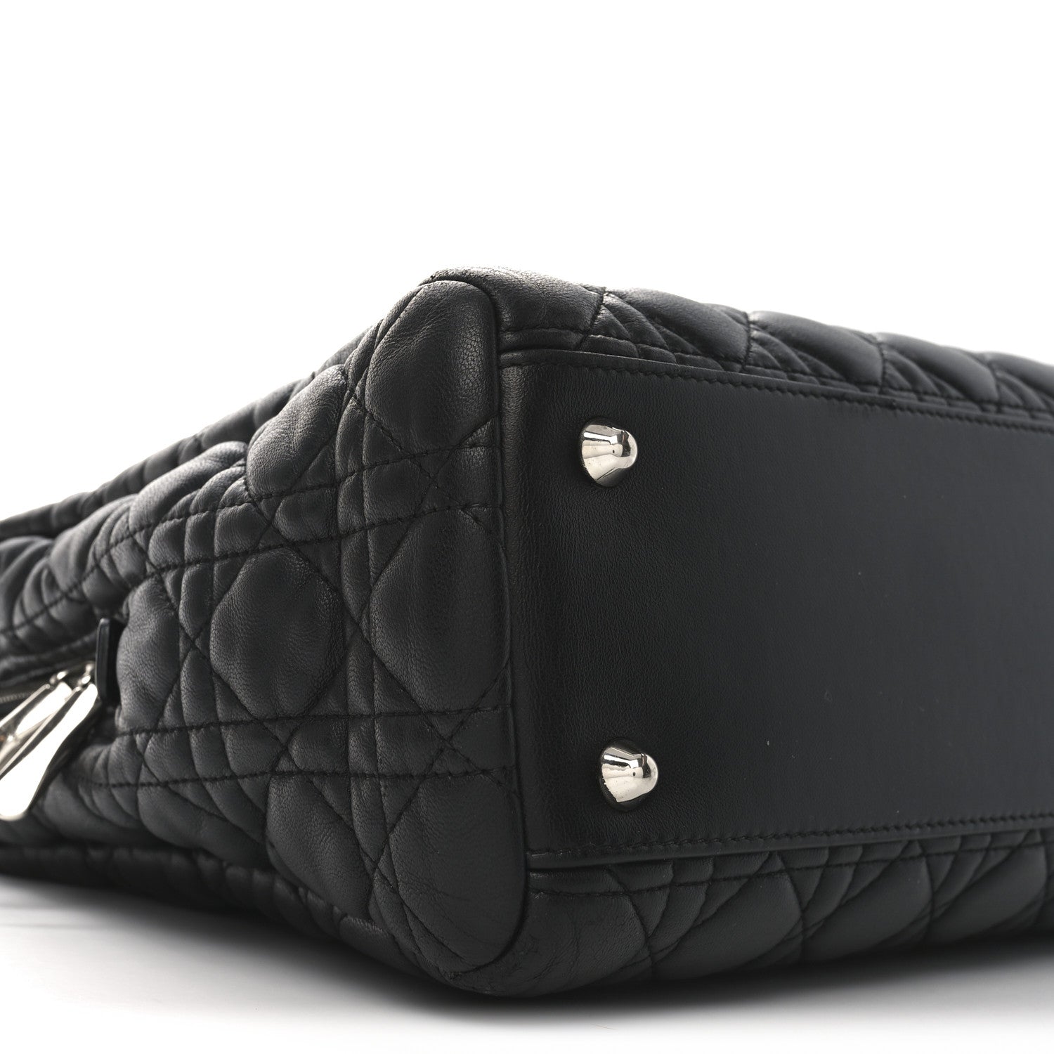 Christian Dior Lambskin Cannage Large Dior Soft Shopping Tote Black 9 of 10