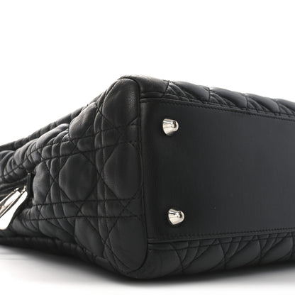 Christian Dior Lambskin Cannage Large Dior Soft Shopping Tote Black 9 of 10