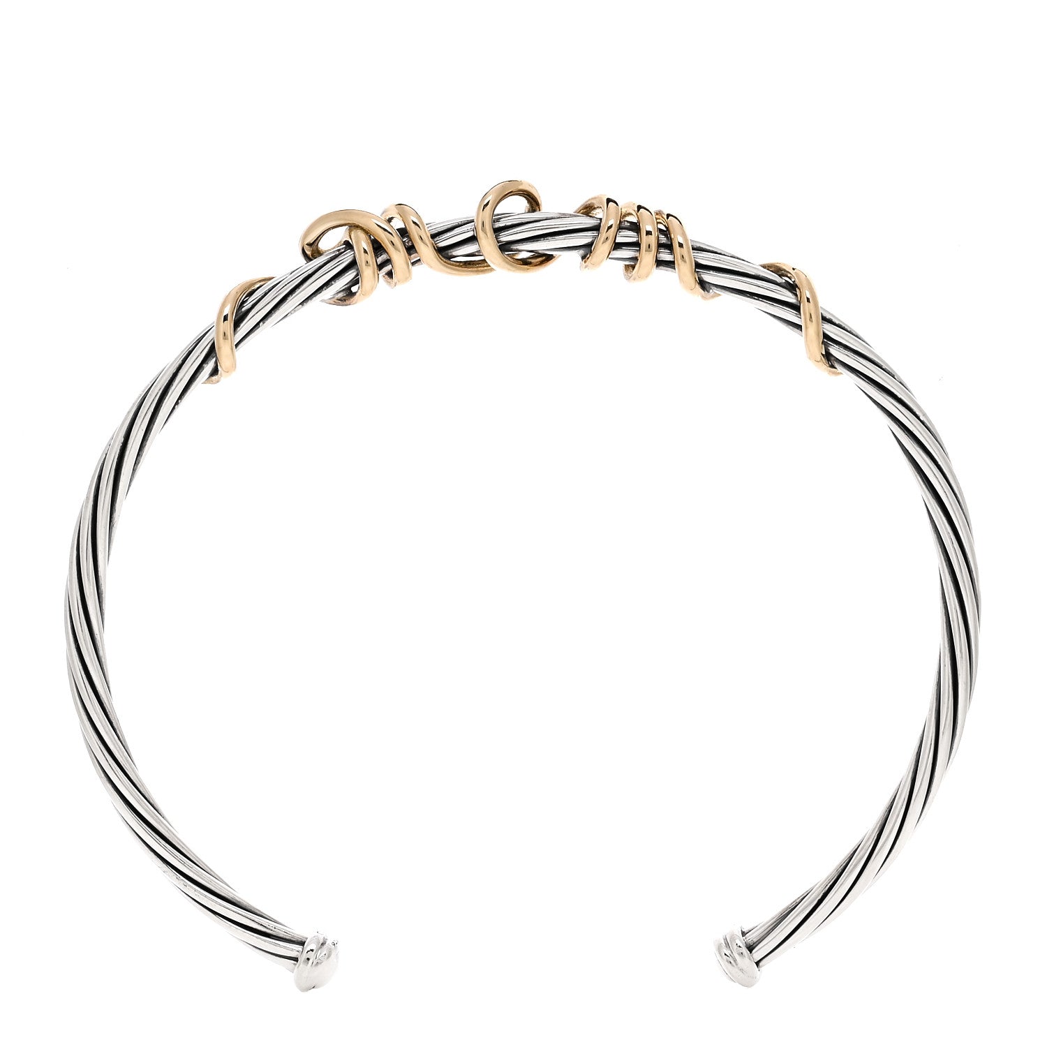 David Yurman Sterling Silver 14K Yellow Gold DY Whispers Mom Bracelet 2 of 4