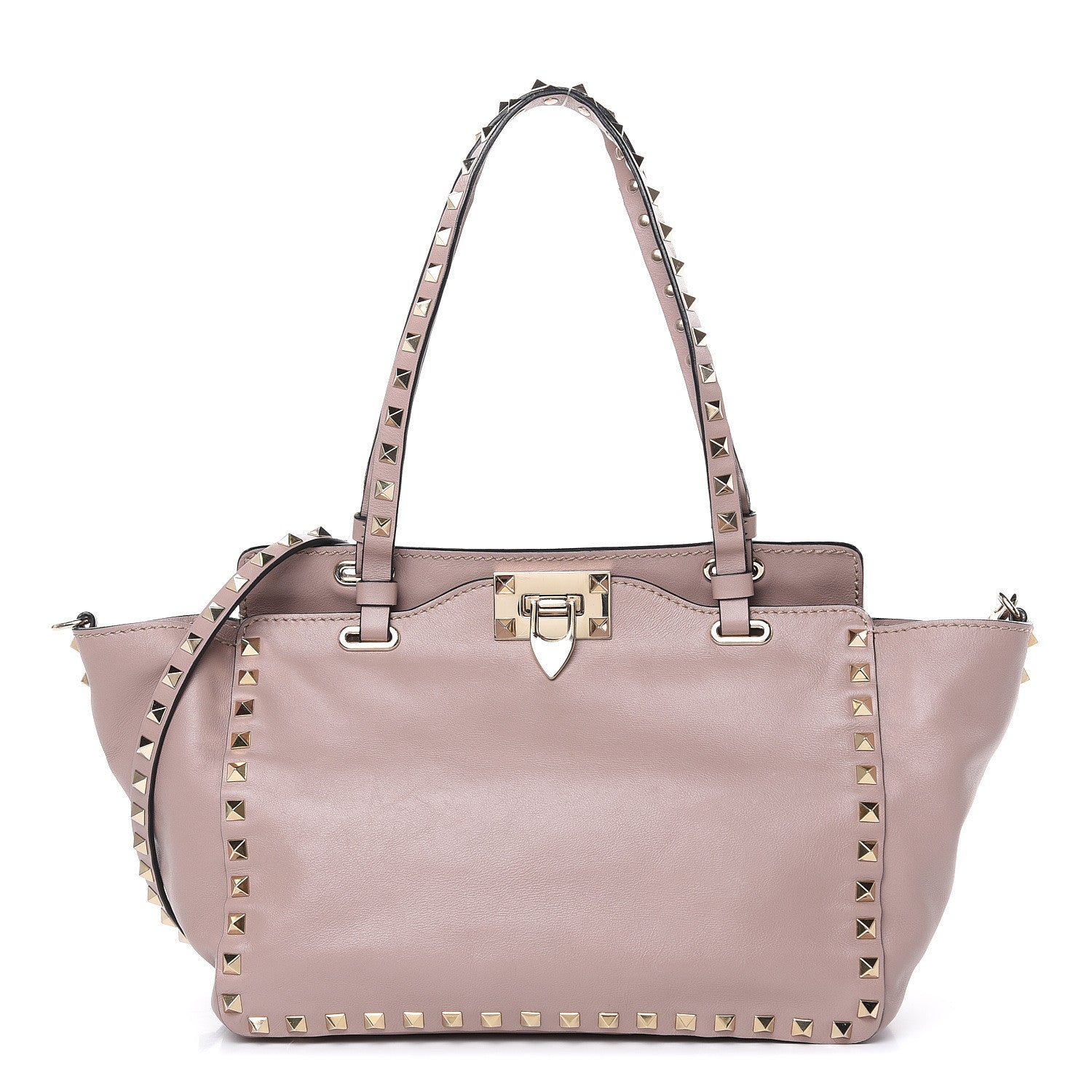Valentino Garavani Vitello Small Rockstud Tote Poudre 1 of 14