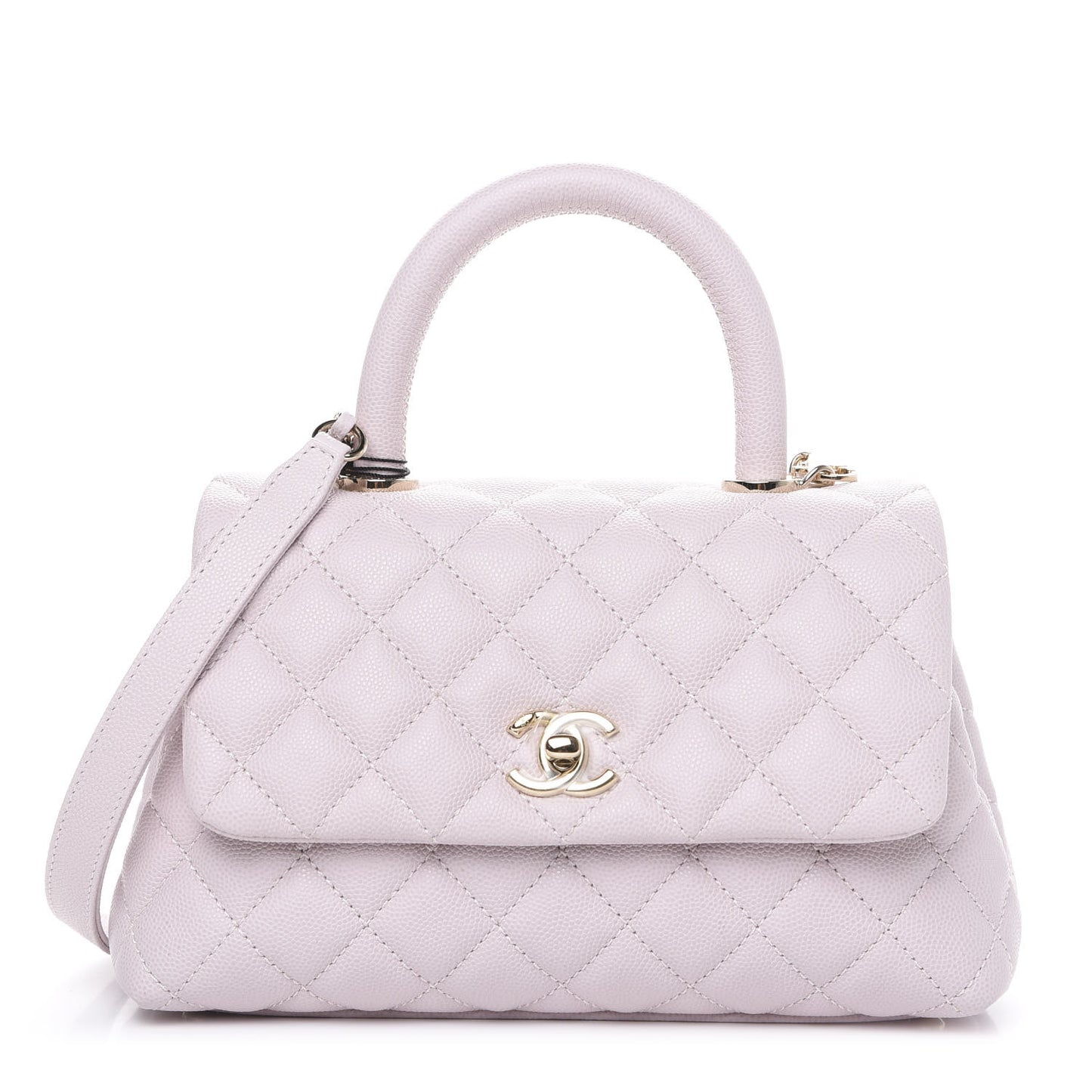 Caviar Quilted Mini Coco Handle Flap Lilas Lilac