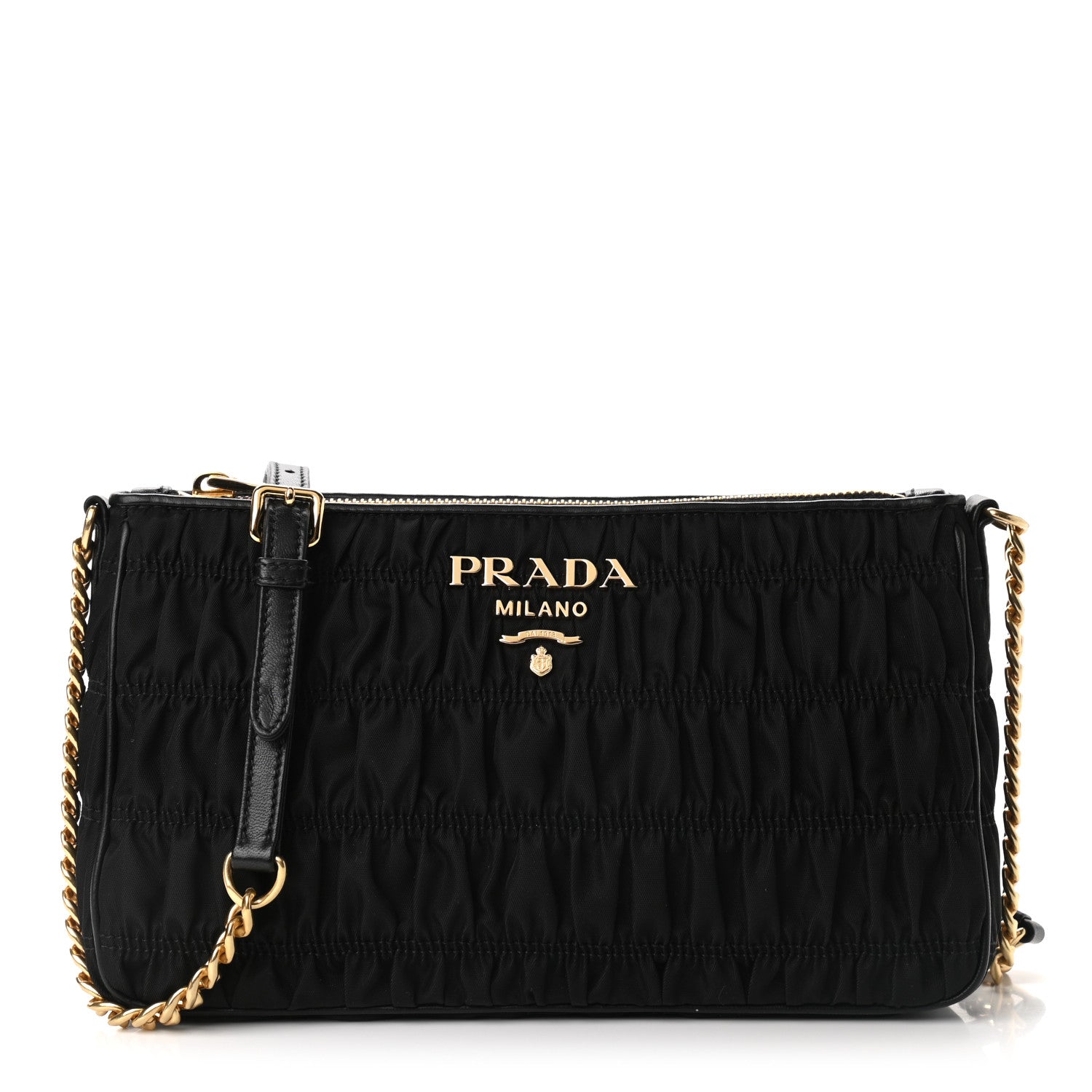 Prada Tessuto Nylon Gaufre Shoulder Bag Black 1 of 9