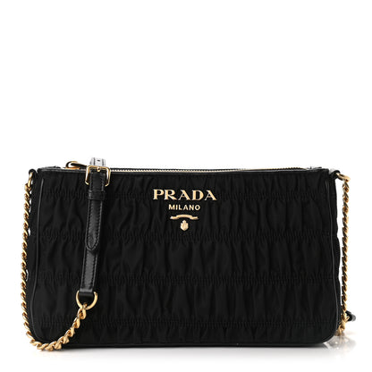 Prada Tessuto Nylon Gaufre Shoulder Bag Black 1 of 9