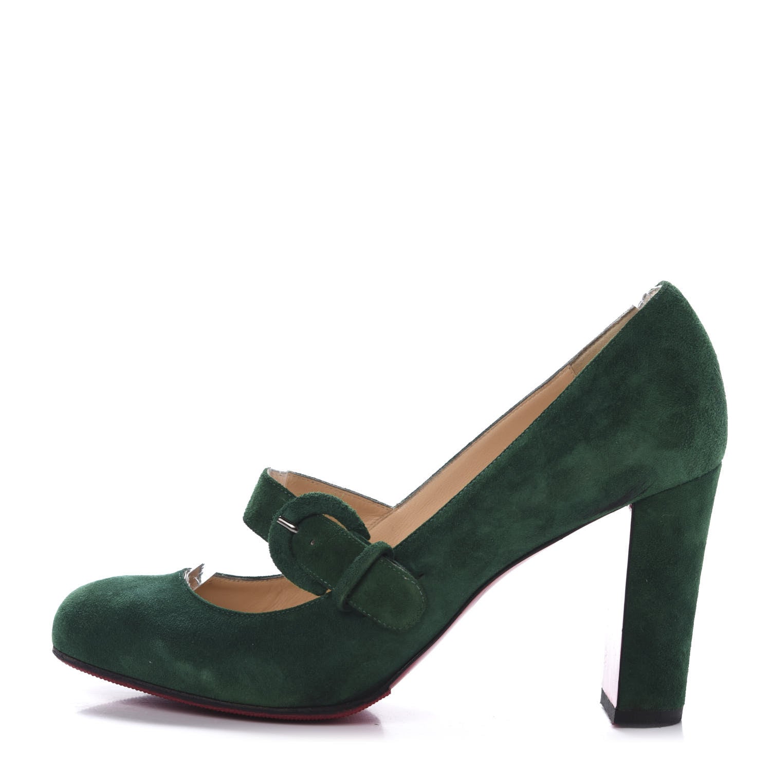 Christian Louboutin Veau Velours FY Alta 85 Pumps 39.5 Jungle 1 of 7