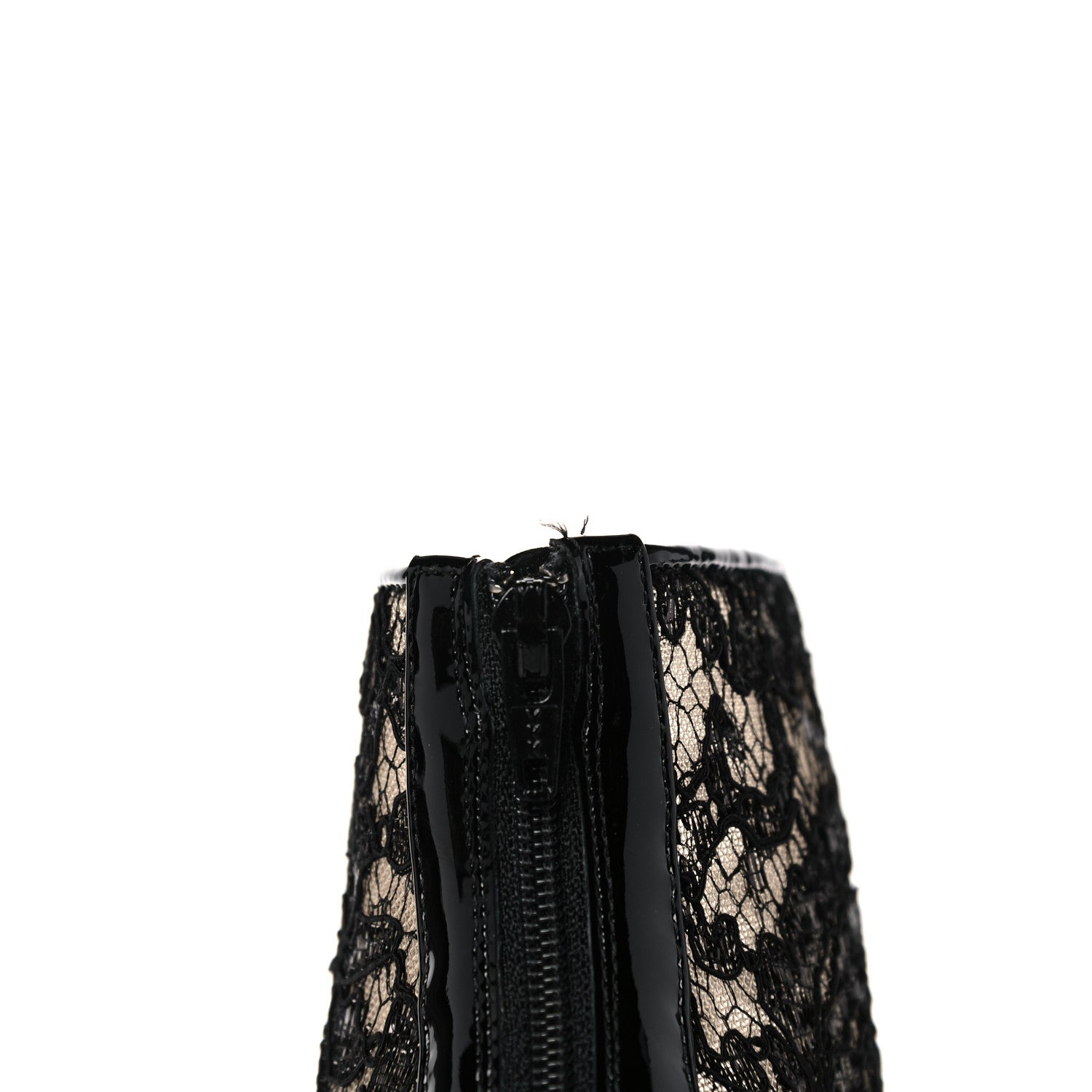 Christian Louboutin Patent Rete Lace Dentelle Psybootie 100 Ankle Boots 37.5 Black 8 of 9