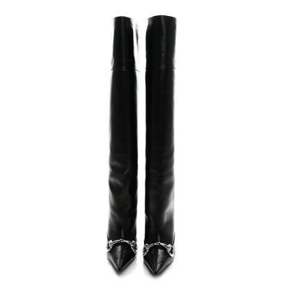 Gucci Nappa Boulevard Horsebit Knee High Boots 39 Black 2 of 7