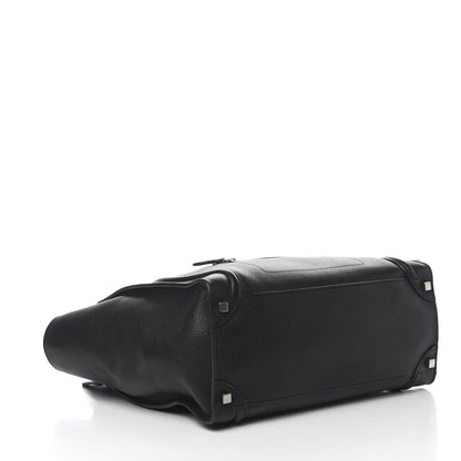 Celine Drummed Calfskin Shoulder Luggage Black 3 of 11