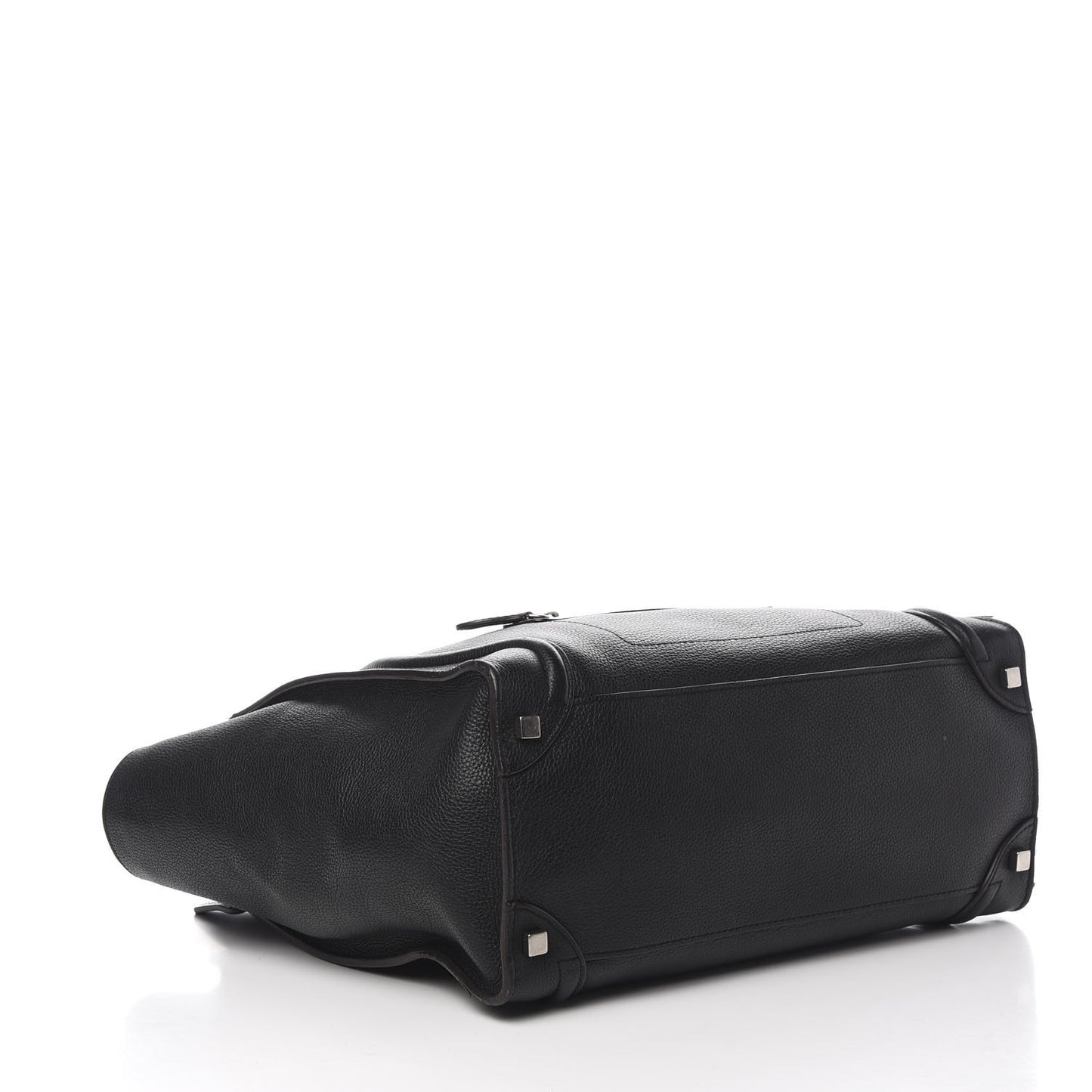 Drummed Calfskin Shoulder Luggage Black
