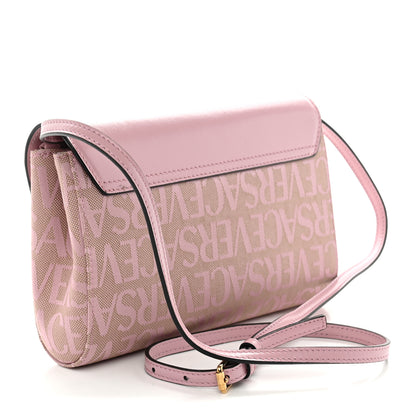 Versace Calfskin Canvas Allover La Medusa Crossbody Bag Pink 3 of 9