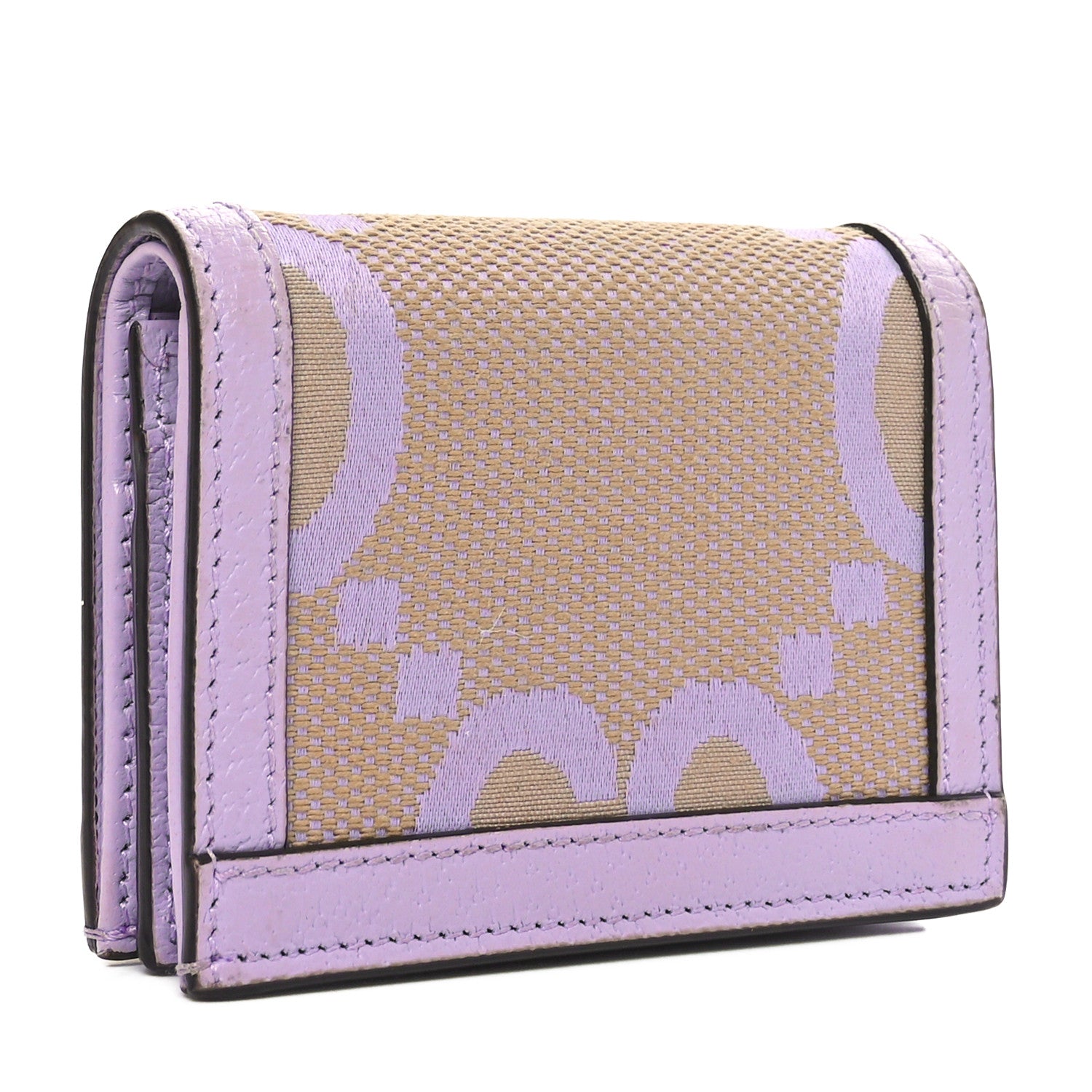 Gucci Monogram Jumbo GG Textured Dollar Calfskin Ophidia Card Case Beige Lapis 3 of 8
