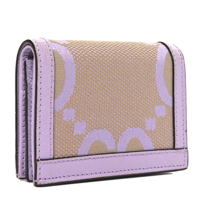 Gucci Monogram Jumbo GG Textured Dollar Calfskin Ophidia Card Case Beige Lapis 3 of 8