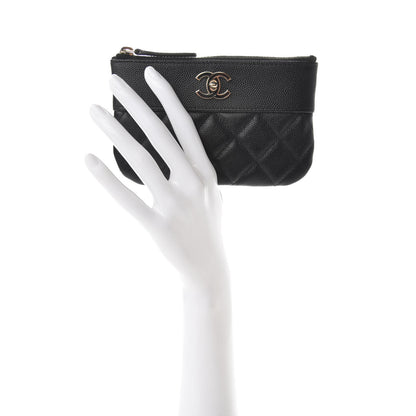 Chanel Caviar Quilted Small Vintage Mademoiselle Cosmetic Case Black 2 of 8