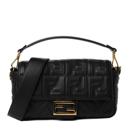 Fendi Nappa FF 1974 Embossed Baguette Black 1 of 4