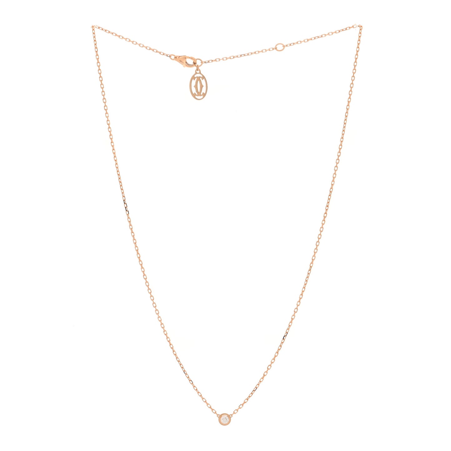 18K Pink Gold Diamond SM D'Amour Pendant Necklace