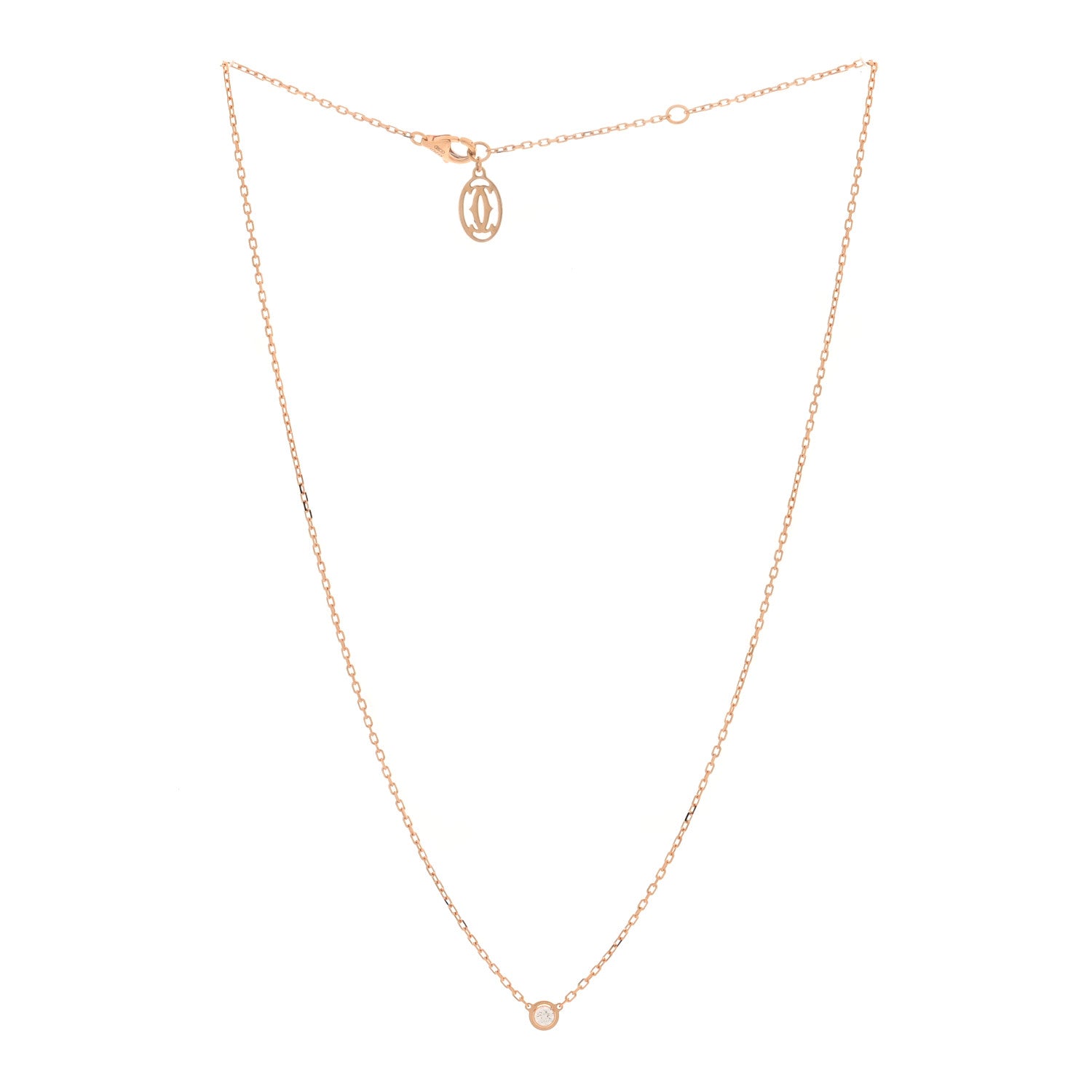 Cartier 18K Pink Gold Diamond SM D'Amour Pendant Necklace 3 of 6
