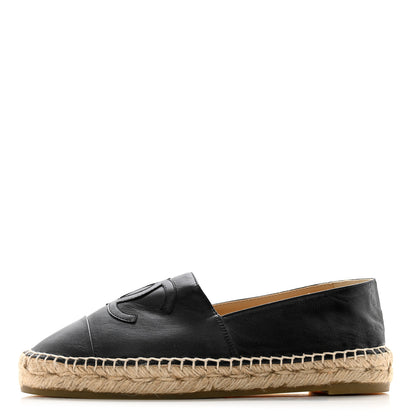 Chanel Lambskin CC Espadrilles 37 Black 1 of 10