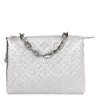 Louis Vuitton Metallic Lambskin Embossed Monogram Coussin PM Silver 1 of 10