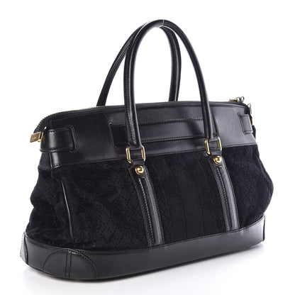 Gucci Diamante Velvet Calfskin Web Secret Top Handle Satchel Black 3 of 9