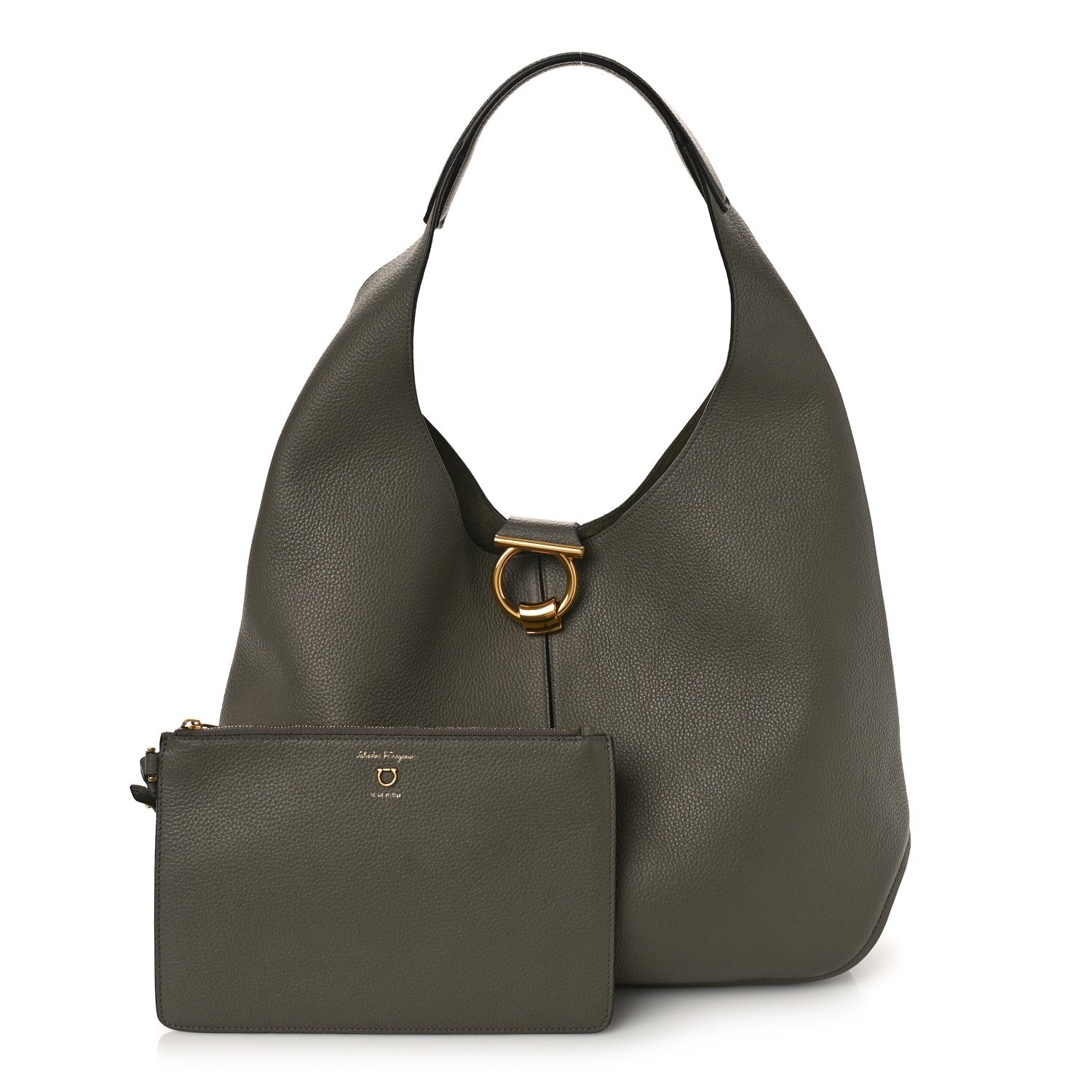 Salvatore Ferragamo Calfskin Margot Hobo Verde 1 of 9