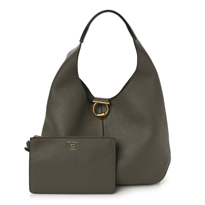 Salvatore Ferragamo Calfskin Margot Hobo Verde 1 of 9