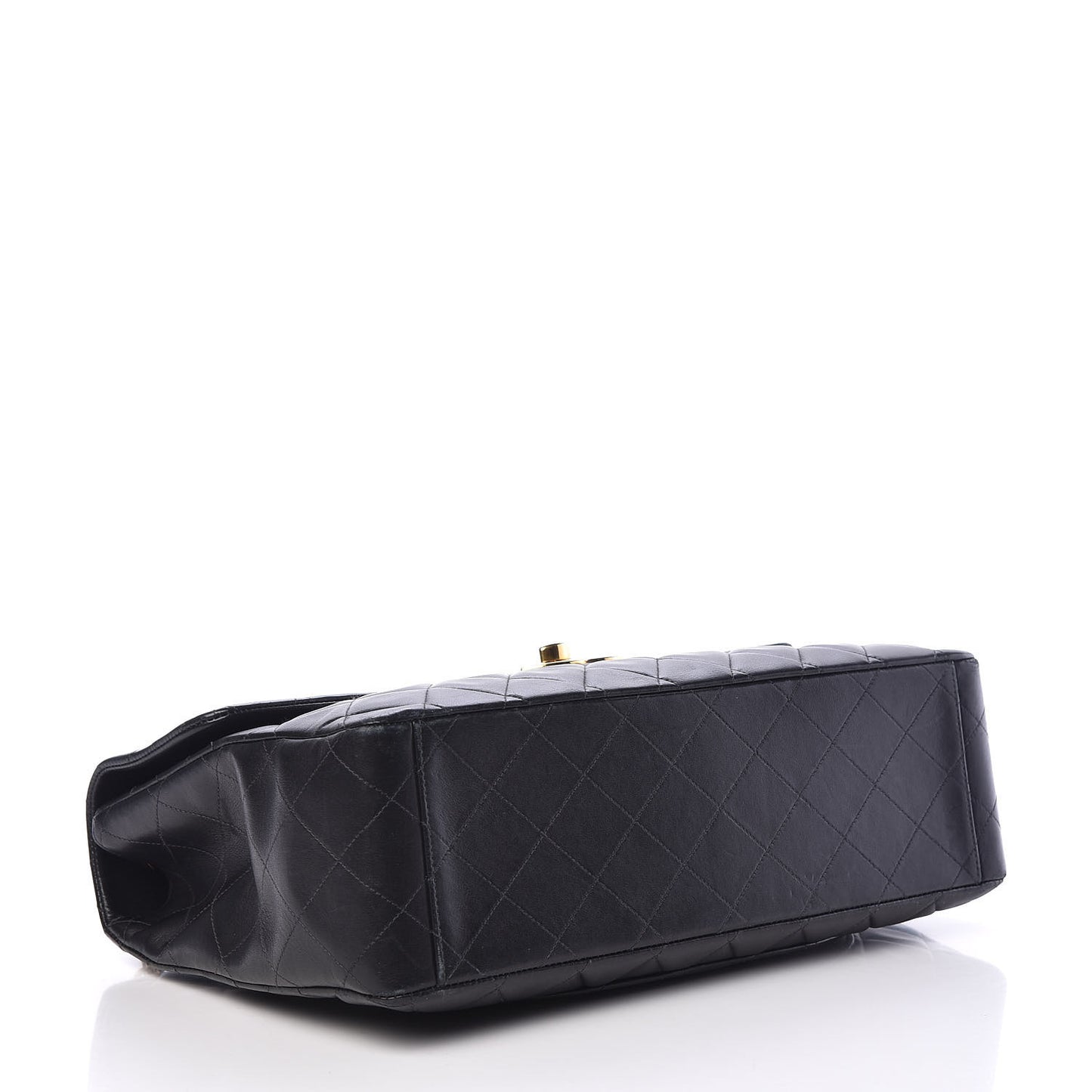 Lambskin Quilted XL Jumbo Single Flap Black