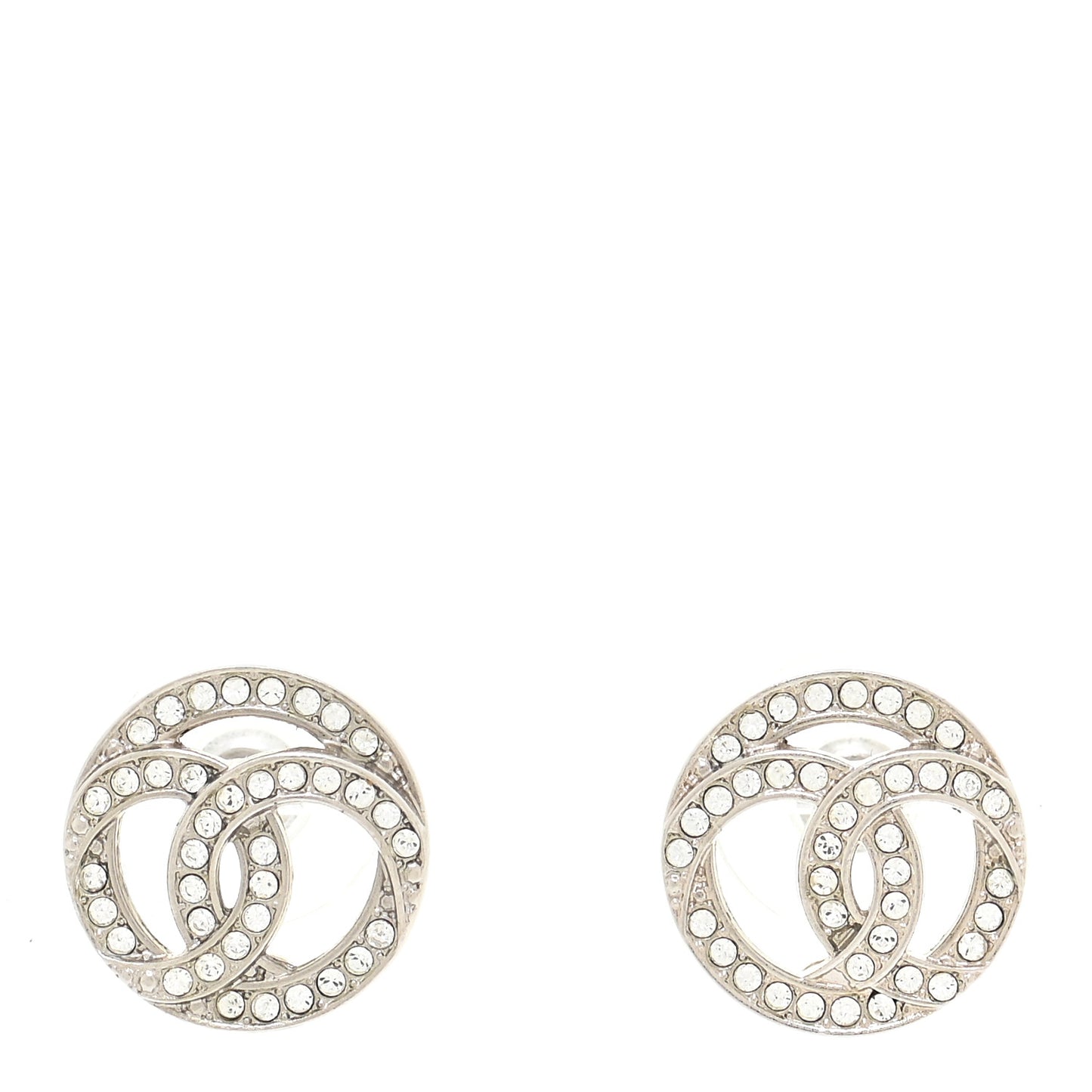 Crystal CC Earrings Silver