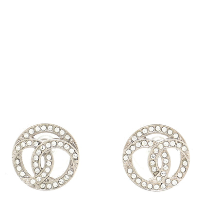 Chanel Crystal CC Earrings Silver 1 of 5