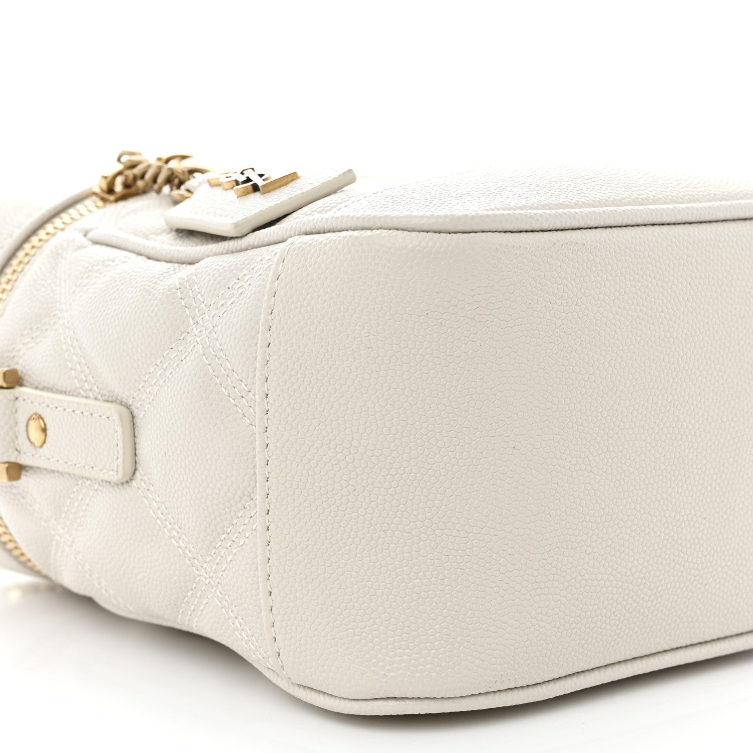 Saint Laurent Grain de Poudre Quilted 80's Vanity Bag Crema Soft Crema Soft 9 of 10