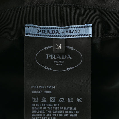 Prada Satin Crystal Metal Triangle Logo Womens Bucket Hat M Metal 8 of 8