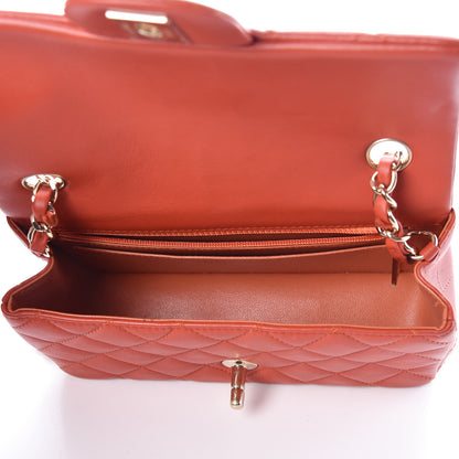 Chanel Lambskin Quilted Mini Rectangular Flap Orange 5 of 9