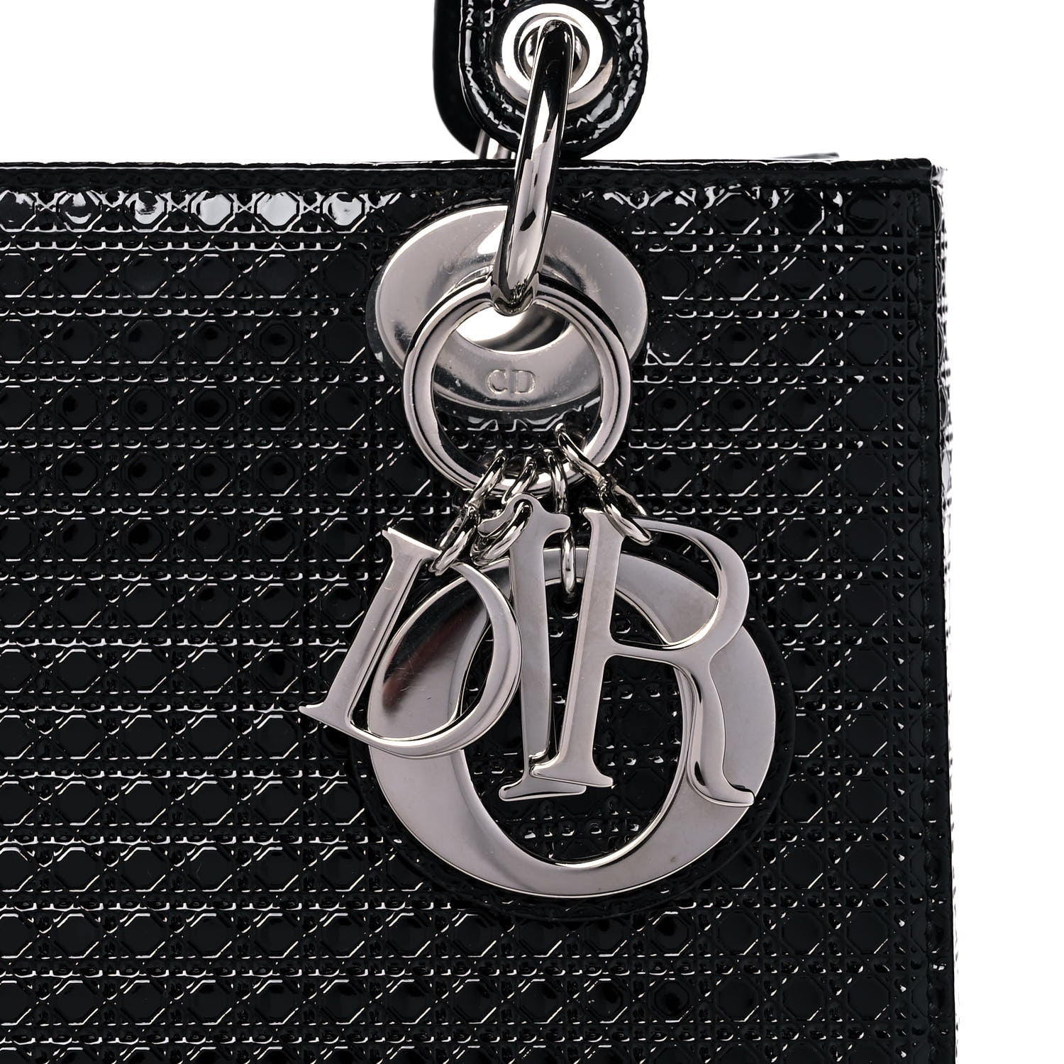 Christian Dior Patent Micro-Cannage Medium Lady Dior Black 8 of 12