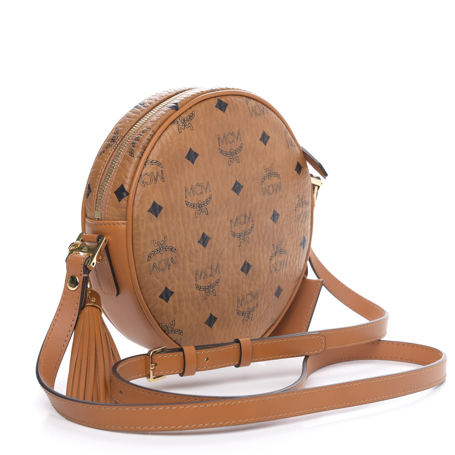 MCM Visetos Medium Heritage Tambourine Cognac 3 of 9