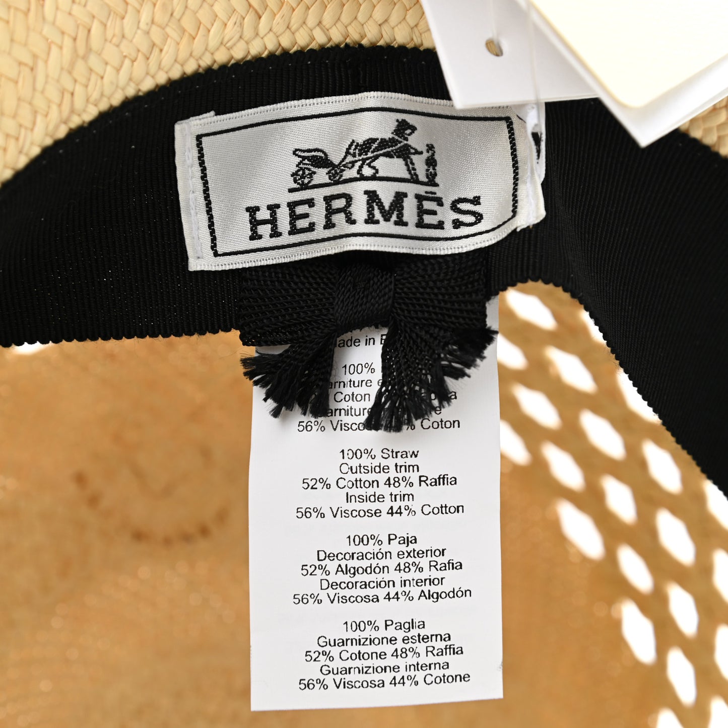 Straw Panama Elenora Hat 57 Naturel Black