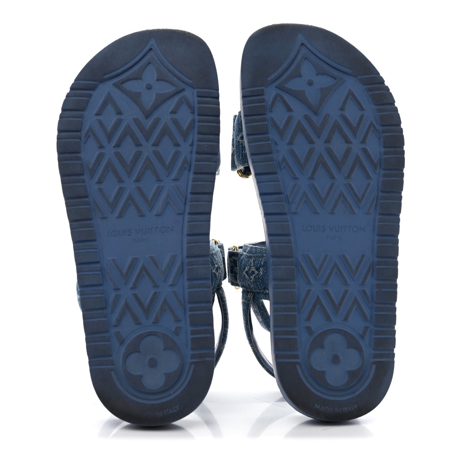 Denim Monogram LV Sunset Comfort Flat Sandals 37 Blue