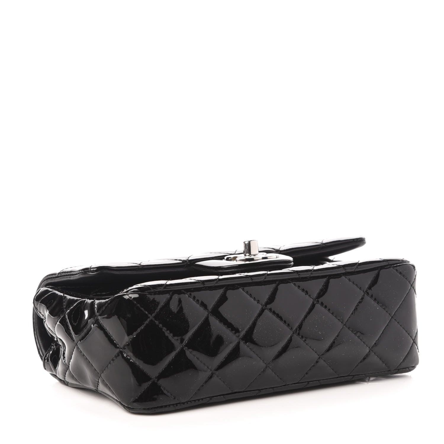 Chanel Patent Calfskin Quilted Mini Rectangular Flap Black 4 of 13