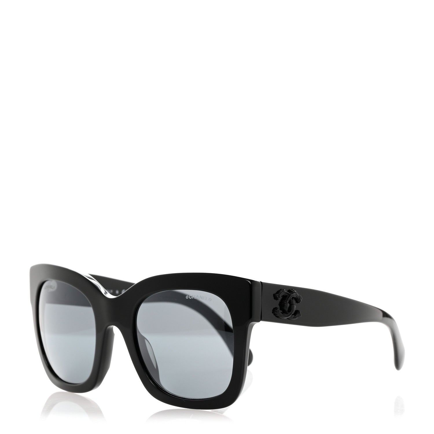 Chanel Acetate Square Sunglasses 5357-A Black 1 of 8