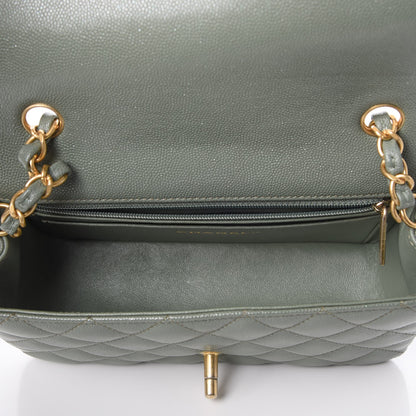 Chanel Iridescent Caviar Quilted Mini Rectangular Flap Green 5 of 8